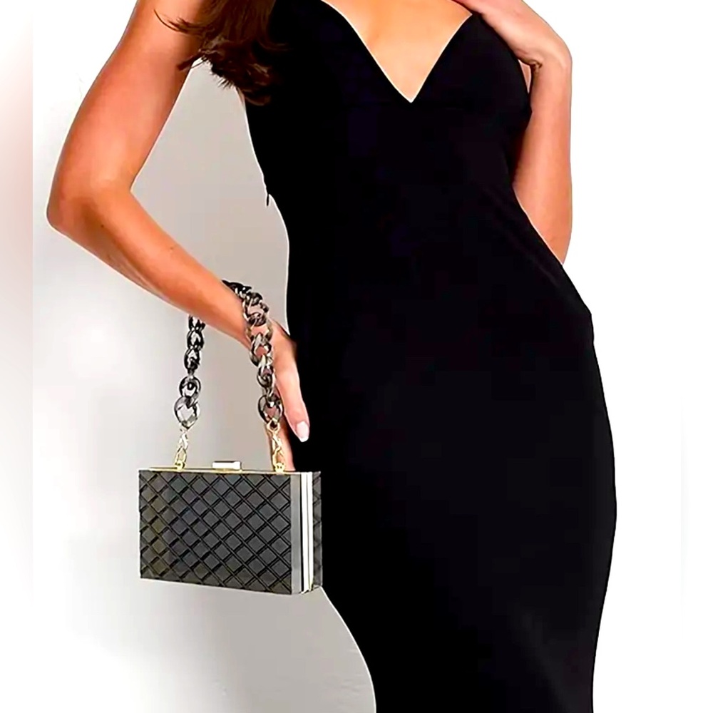 Clear Acrylic Box Evening Clutch Bag,